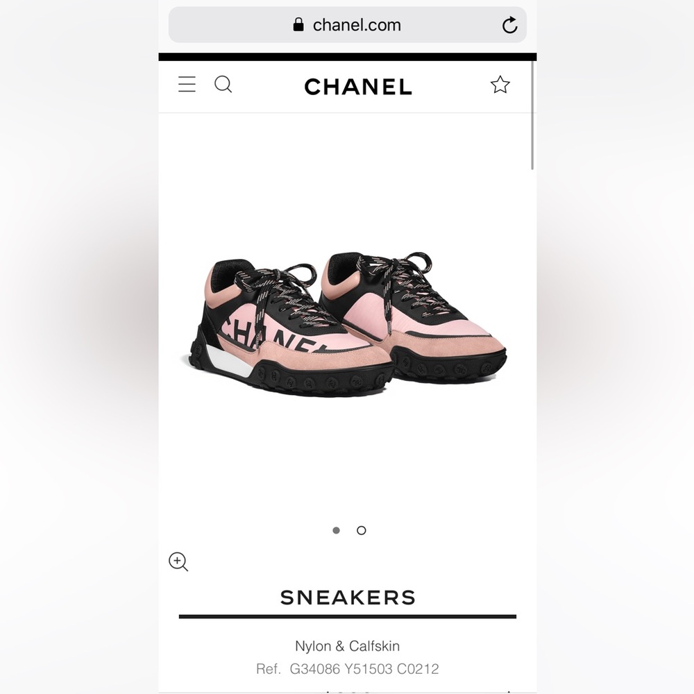 CHANEL Pink and Black Women's Sneakers. 37.5